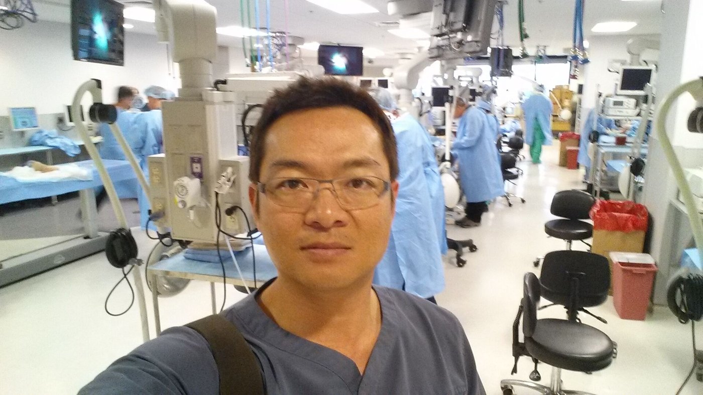 Dr. TJ Ahn at his first MIS cadaver lab in 2014